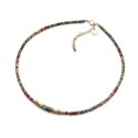 Collier Rim tourmaline verte & agate rouge profond | Belle mais pas que