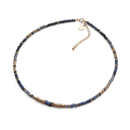 Collier Rim saphir & agate bleue | Pierres naturelles | Belle mais pas que