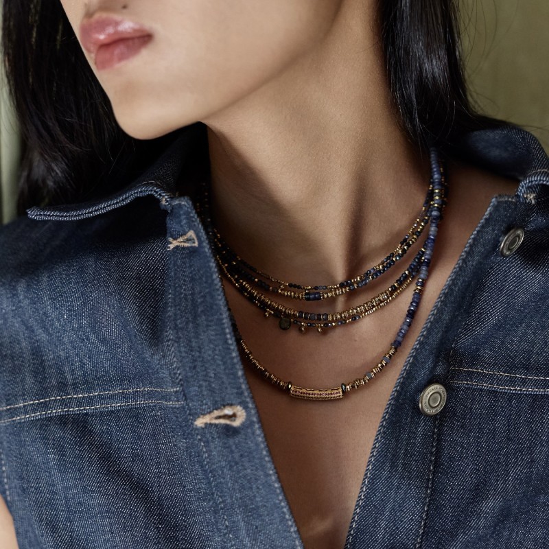 Collier Rim saphir & agate bleue | Pierres naturelles | Belle mais pas que