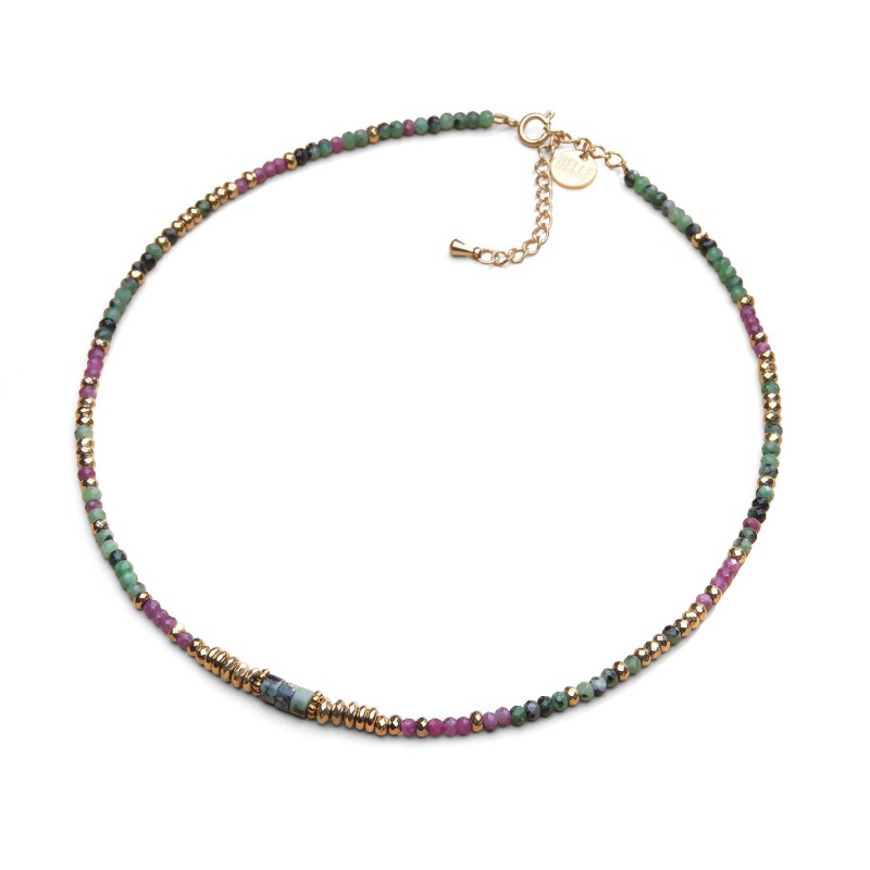 Collier Rim rubis & rubis zoïste | Pierres naturelles | Belle mais pas que