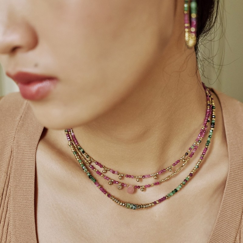 Collier Rim rubis & rubis zoïste | Pierres naturelles | Belle mais pas que