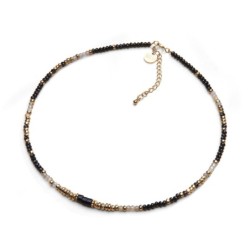 Collier Rim spinelle noir & zircon jaune | Belle mais pas que