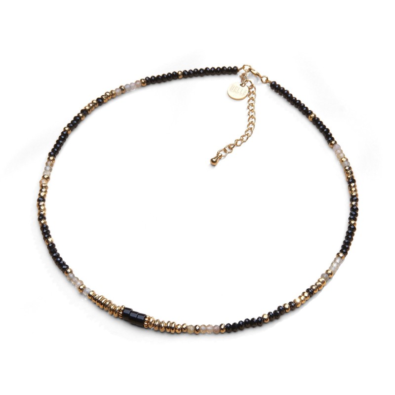 Collier Rim spinelle noir & zircon jaune | Belle mais pas que