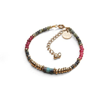 Bracelet Rim tourmaline verte & agate rouge profond | Belle mais pas que