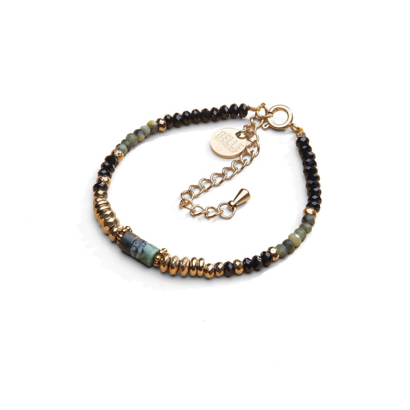 Bracelet Rim spinelle noir & tourmaline verte | Belle mais pas que