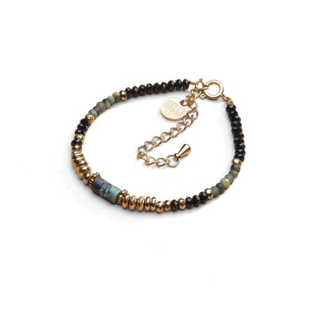 Bracelet Rim spinelle noir & tourmaline verte | Belle mais pas que