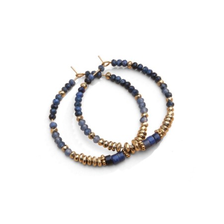 Boucles doreilles Rim agate bleue | Belle mais pas que