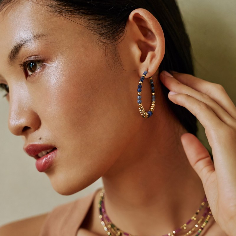Boucles doreilles Rim agate bleue | Belle mais pas que