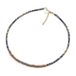 Collier Jade saphir & agate bleue | Belle mais pas que