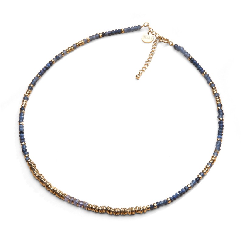 Collier Jade saphir & agate bleue | Belle mais pas que