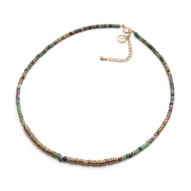 Collier Jade rubis zoïste | Pierres naturelles | Belle mais pas que