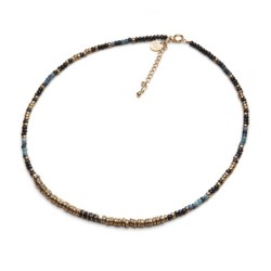 Collier Jade spinelle noir & tourmaline bleue | Belle mais pas que