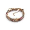Bracelet Jade 2 tours tourmaline verte & agate rouge profond | Belle mais pas que