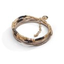 Bracelet Jade 2 tours spinelle noir & zircon jaune | Belle mais pas que