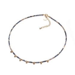 Collier Emi saphir, agate bleue & labradorite | Belle mais pas que