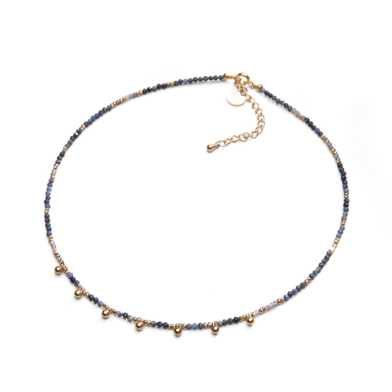Collier Emi saphir, agate bleue & labradorite | Belle mais pas que