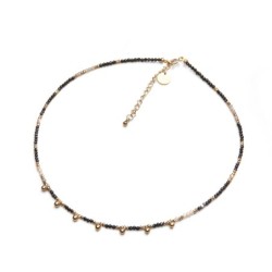 Collier Emi spinelle noir & zircon jaune | Belle mais pas que