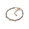 Bracelet Emi tourmaline verte & agate rouge profond | Belle mais pas que