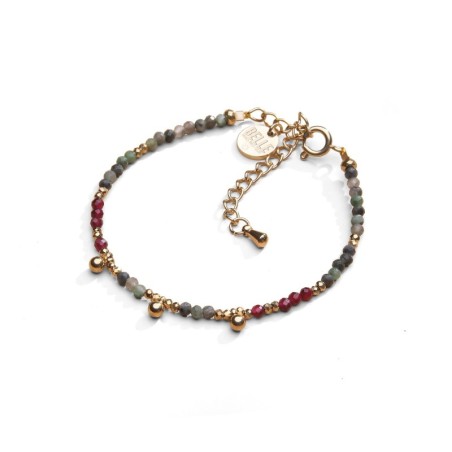 Bracelet Emi tourmaline verte & agate rouge profond | Belle mais pas que