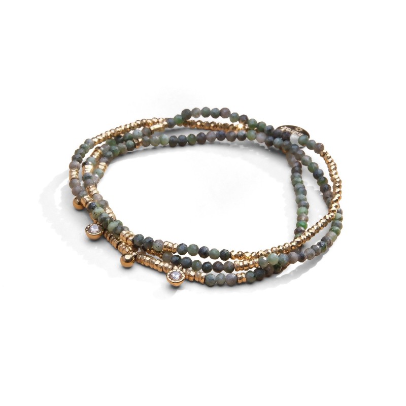 Collier et bracelet Emi 3 tours tourmaline verte | Belle mais pas que
