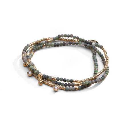 Collier et bracelet Emi 3 tours tourmaline verte | Belle mais pas que