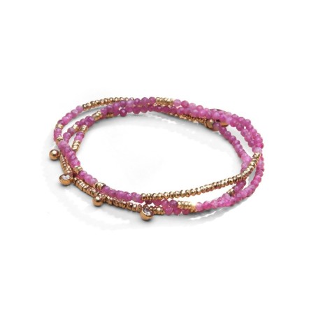 Collier et bracelet Emi 3 tours rubis | Belle mais pas que