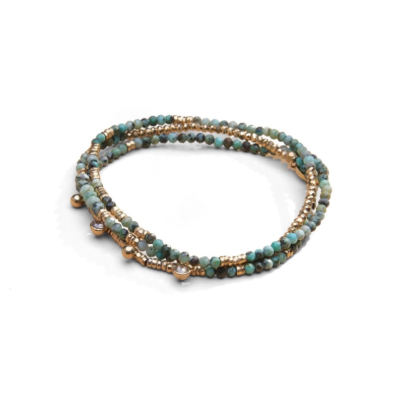 Collier et bracelet Emi 3 tours turquoise africaine | Belle mais pas que