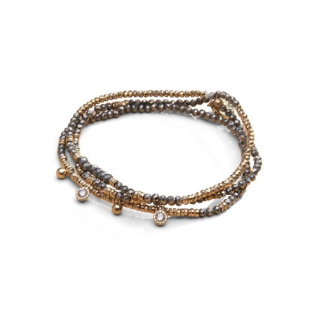 Collier et bracelet Emi 3 tours pyrite | Belle mais pas que
