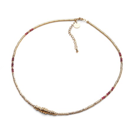 Collier Juliette agate rouge profond | Belle mais pas que