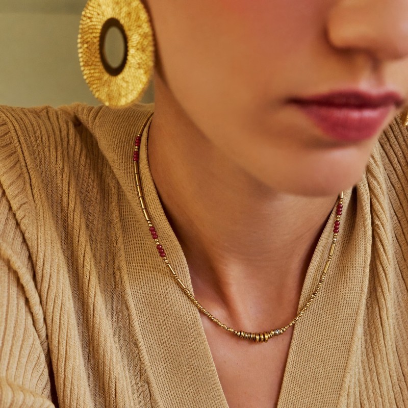 Collier Juliette agate rouge profond | Belle mais pas que