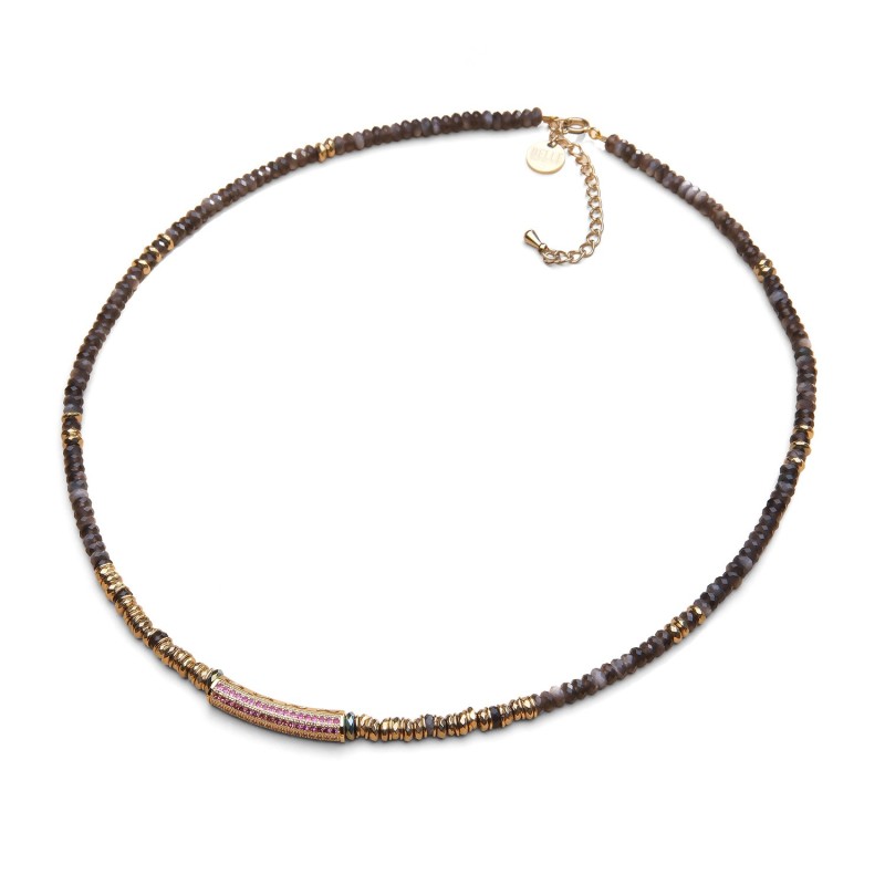 Collier Jeanne obsidienne argentée | Belle mais pas que