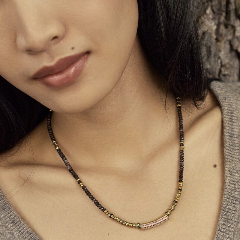 Collier Jeanne obsidienne argentée | Belle mais pas que