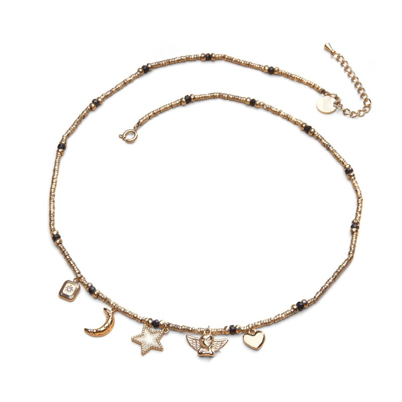 Collier stone lucky charms spinelle noir | Belle mais pas que
