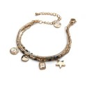 bracelet 4 rangs stone lucky charms tourmaline bleue | Belle mais pas que