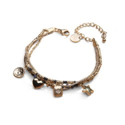 bracelet 4 rangs stone lucky charms saphir | Belle mais pas que
