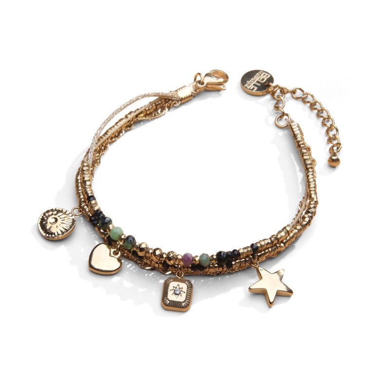 bracelet 4 rangs stone lucky charms rubis zoïste | Belle mais pas que