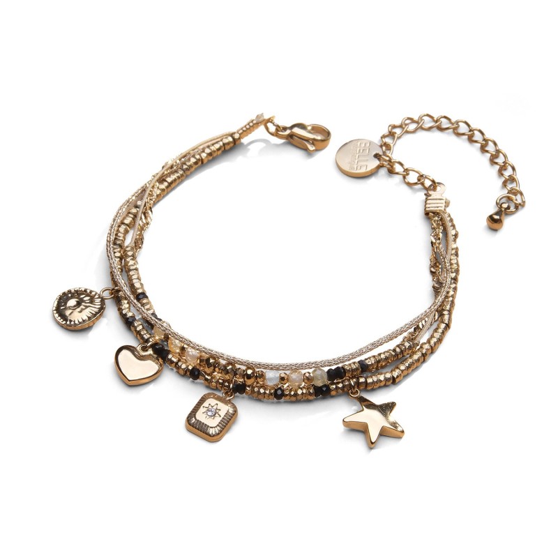 bracelet 4 rangs stone lucky charms zircon jaune | Belle mais pas que