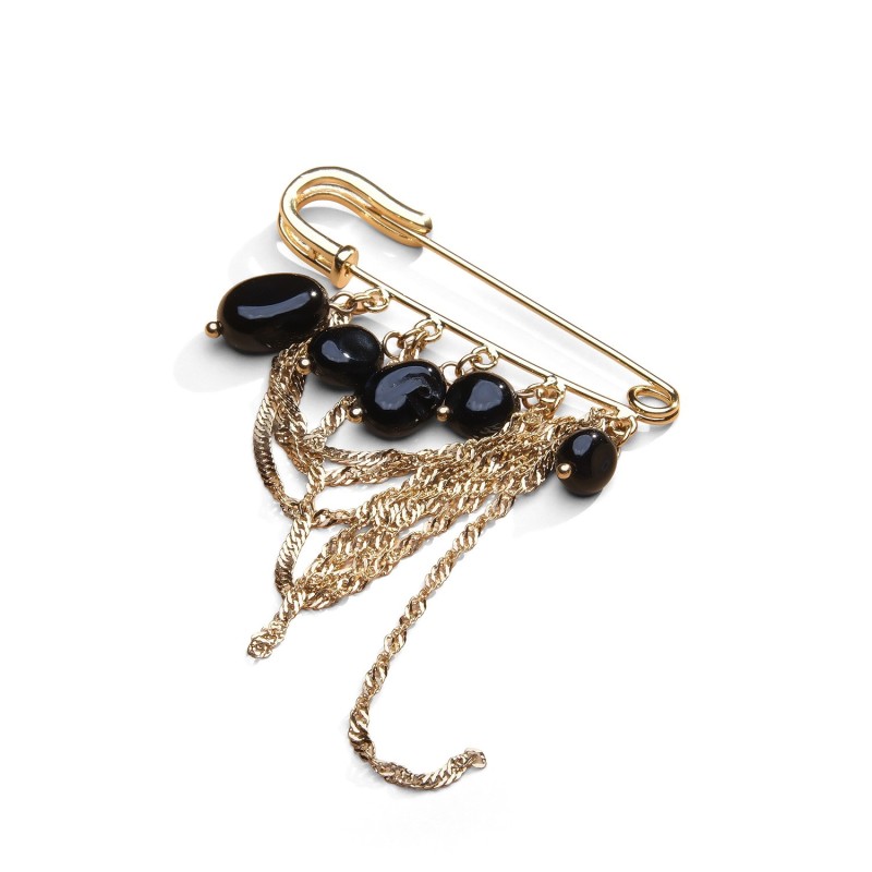 Broche Lucky charms agate noire | Belle mais pas que