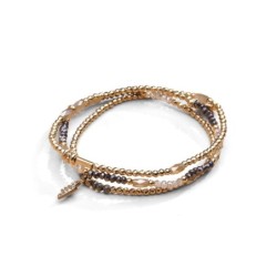 Bracelet Gaby 3 tours / collier gris Cézembre | Réf. B3T6GY