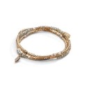 Bracelet 3 tours / collier Gaby cristal vert flâner au jardin + champagne