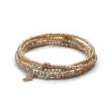 Bracelet 5 tours / sautoir Gaby cristal vert flâner au jardin + champagne