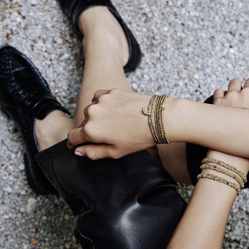 Bracelet élastique 3 tours & collier Ness clair de lune | Belle mais pas que