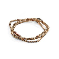 Bracelet 3 tours / collier Angèle hématite marron cuivré | Belle mais pas que