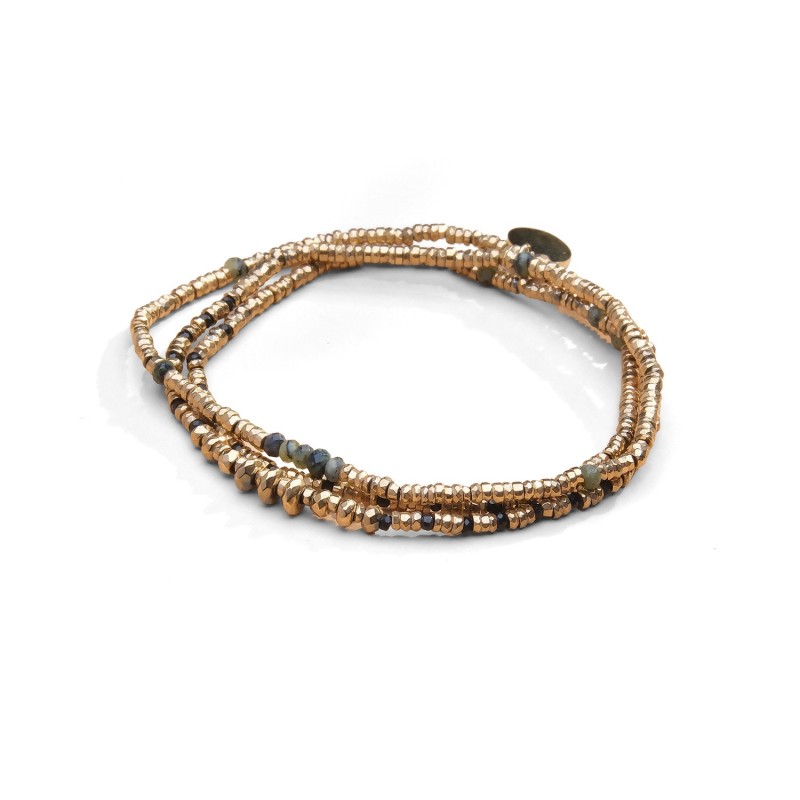 Bracelet 3 tours / collier Angèle tourmùaline verte | Belle mais pas que