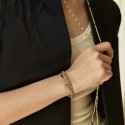 Bracelet élastique 3 tours & collier Angèle pyrite | Belle mais pas que