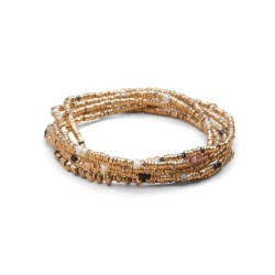 Bracelet élastique 6 tours & sautoir Angèle zircon jaune | Belle mais pas que