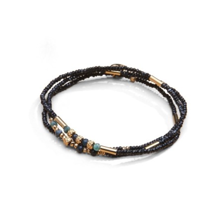 Bracelet élastique 3 tours & collier Tilda tourmaline bleue | Belle mais pas que