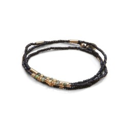 Bracelet élastique 3 tours & collier Tilda tourmaline verte | Belle mais pas que