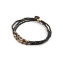 Bracelet élastique 3 tours & collier Tilda pyrite | Belle mais pas que
