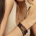 Bracelet élastique 3 tours & collier Tilda pyrite | Belle mais pas que